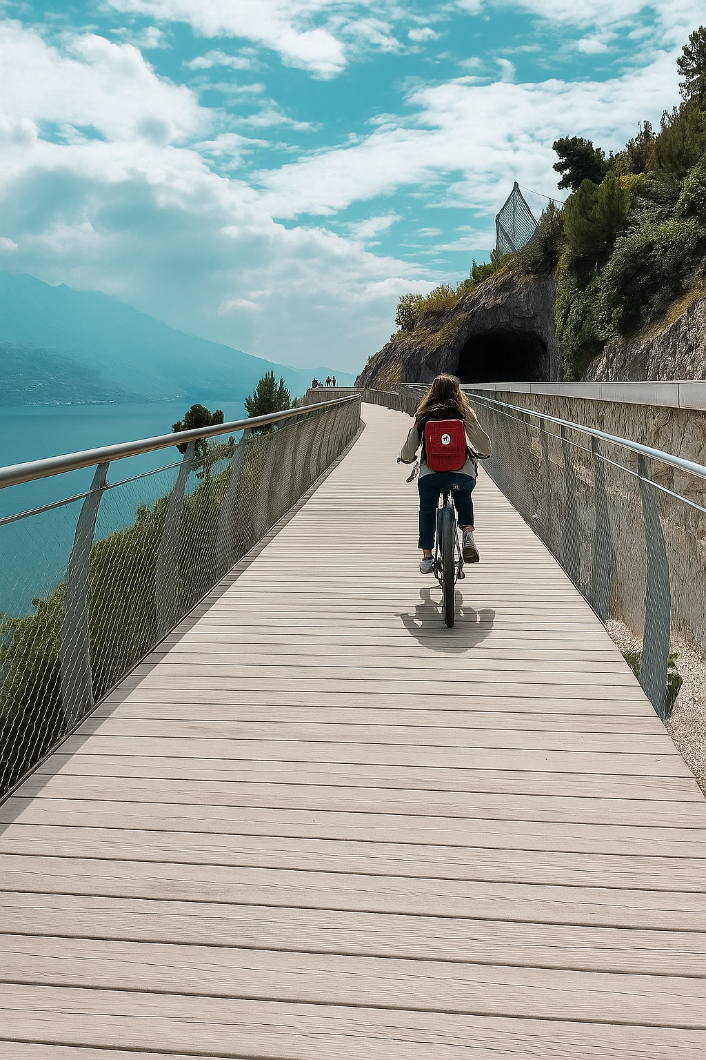 Cyclist on the Garda route